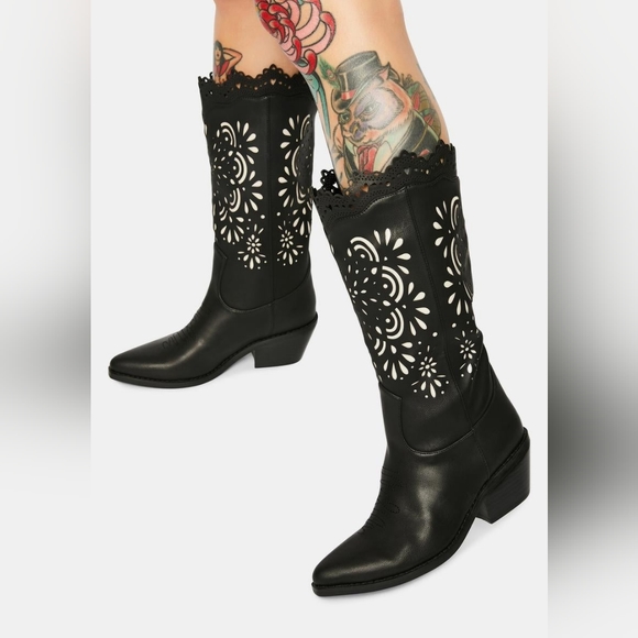 👣WIDOW🐇 Lasercut Cowboy Boots follow the rabbit footwear - Picture 10 of 16